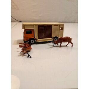 Vintage Matchbox Horse Trailer Truck and Two Deer Toy Lot